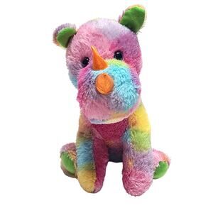 Hippopotamus rainbow plush stuffed animal